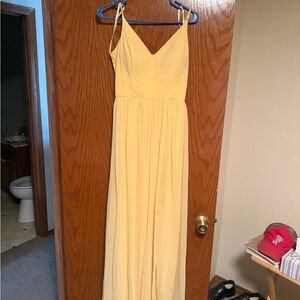 Elegant Yellow Maxi Prom Dress
